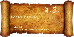 Marth Etelka névjegykártya